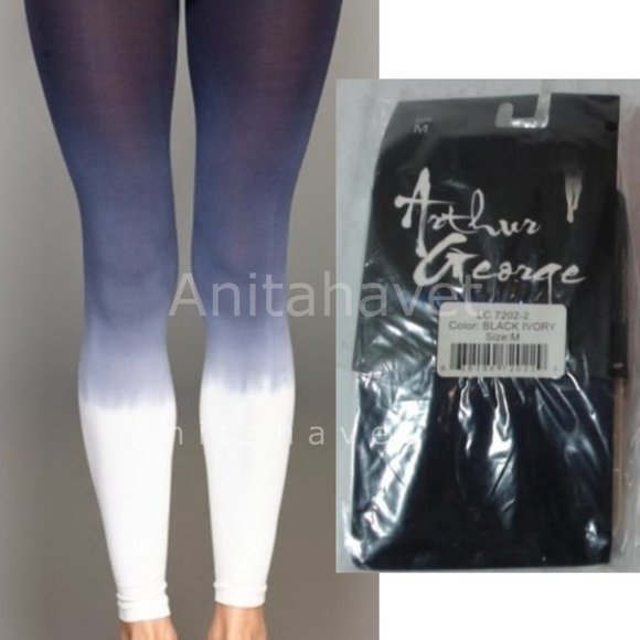 Black Ivory Ombre Footless Leggings Size M Arthur George by Rob Kardashian NWT - Picture 1 of 3